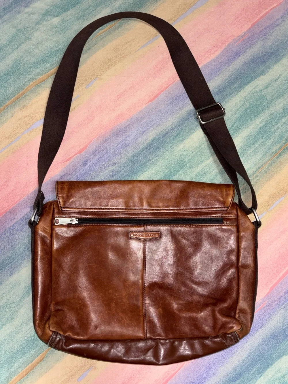 Fossil Leather Messenger Briefcase Work Laptop Bag